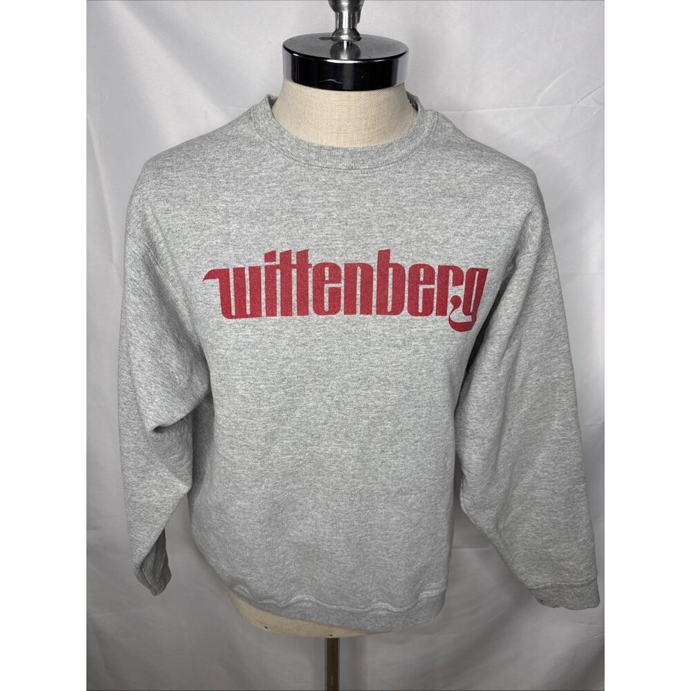 Vintage Wittenberg Tigers Sweatshirt Mens L Gray Pullover Crew Neck Shirt